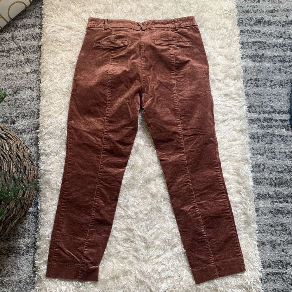 Anthropologie Essential Slim Velvet Cropped Pants - Picture 3 of 10